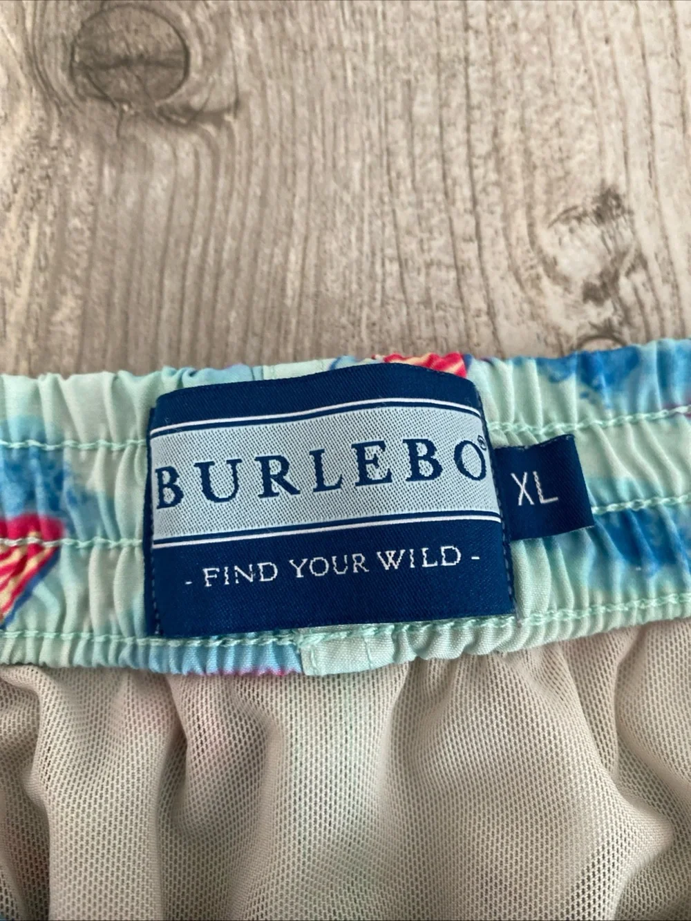 Burlebo Mens Lined Swim Shorts Trunks Colorful Vibrant Fins XL